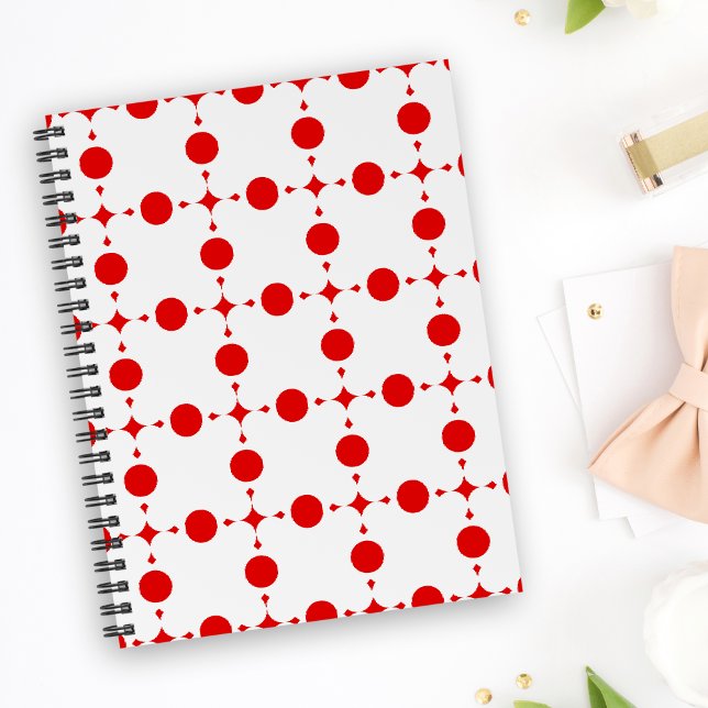 Carnet Pois rouges, Motif à points polka, points, pointil (Créateur téléchargé)