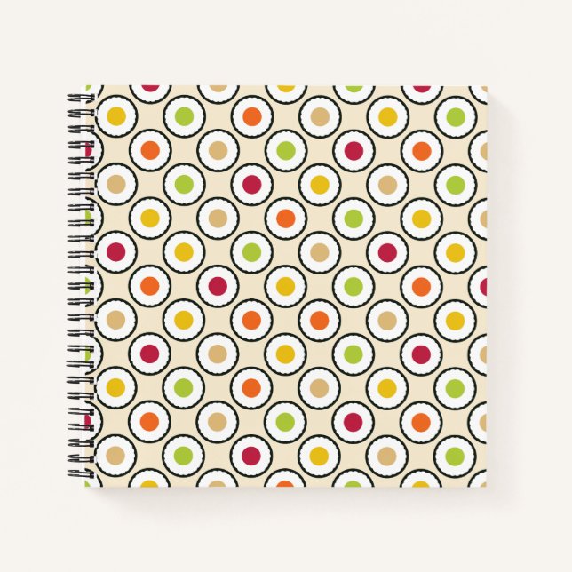 Carnet Pois Sushi Maki (Devant)