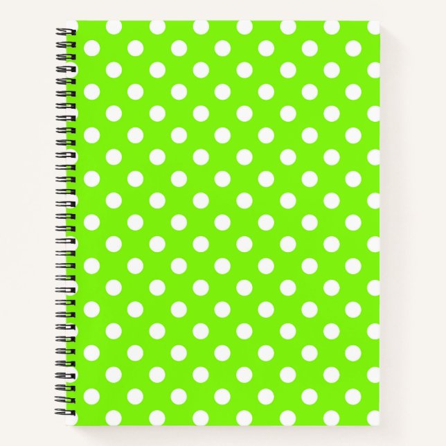 Carnet pois verts, blancs et verts (Devant)