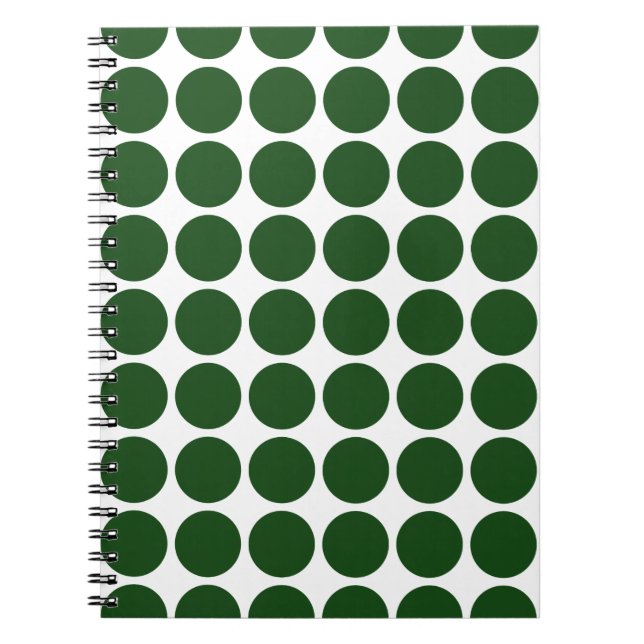 Carnet Pois verts en blanc (Devant)