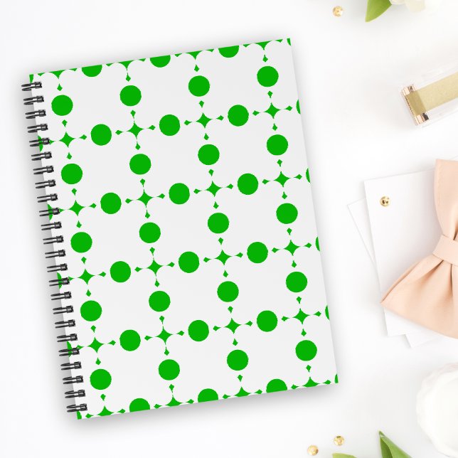 Carnet Pois verts, Motif à points Polka, points, pointill (Créateur téléchargé)
