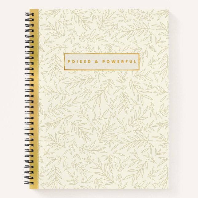 Carnet Poised & Powerful Ivory and Gold Spiral Notebook (Devant)