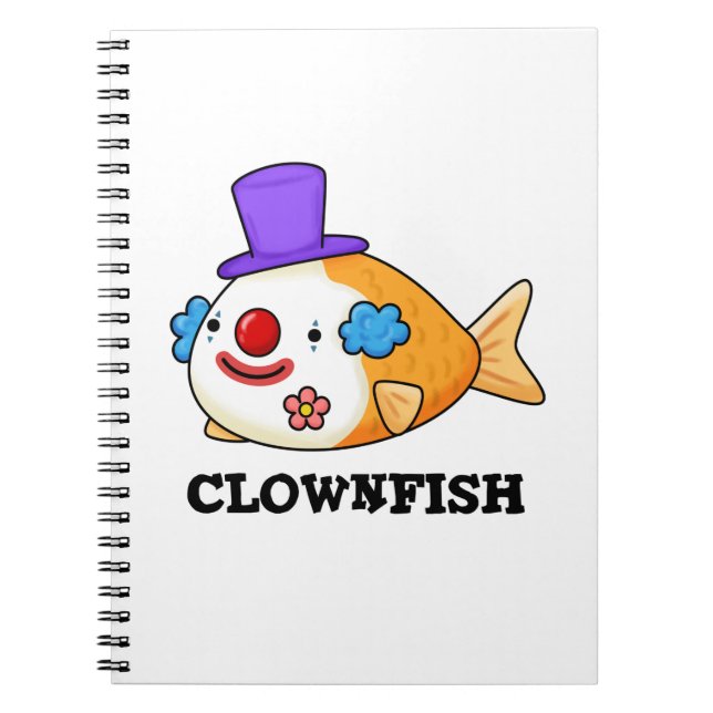 Carnet Poisson clown drôle animal poisson jeu de mots (Devant)