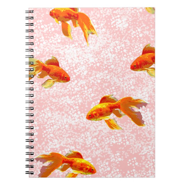 Carnet Poisson d'or rose motif (Devant)