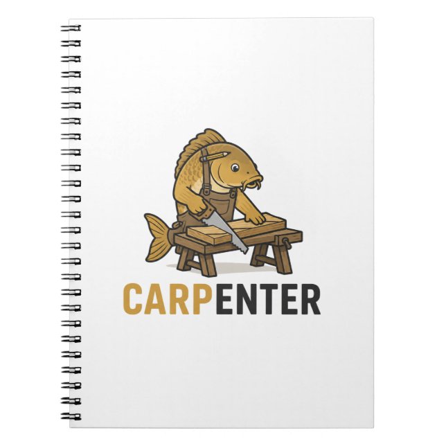 Carnet Poisson Drôle Charpentier Animal Jeu de Mots (Devant)