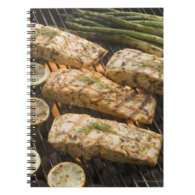 Carnet Poisson et asperges cuisine sur grill (Devant)