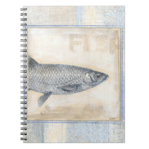 Carnet Poisson gris sur Arrière - plan beige