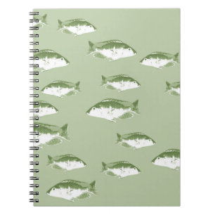 Carnet Poisson vert olive