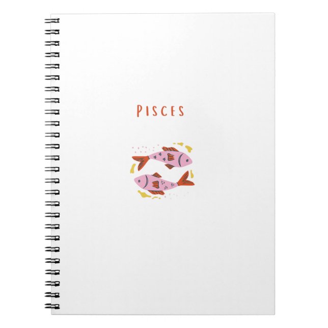 Carnet Poissons blancs, zodiaque, impression signe du zod (Devant)