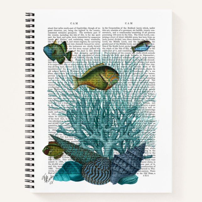 Carnet Poissons, coquillages bleus et coraux (Devant)
