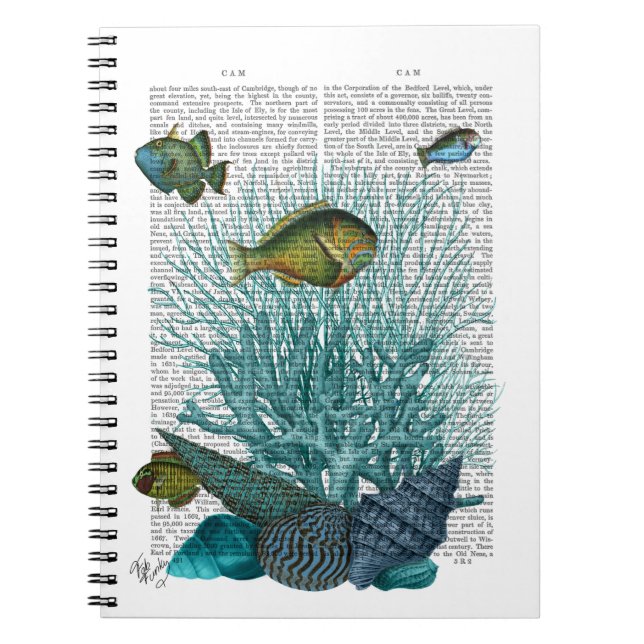 Carnet Poissons, coquillages bleus et coraux (Devant)