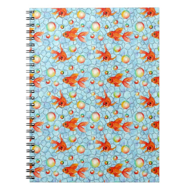 Carnet poissons dorés et bulles de savon (Devant)