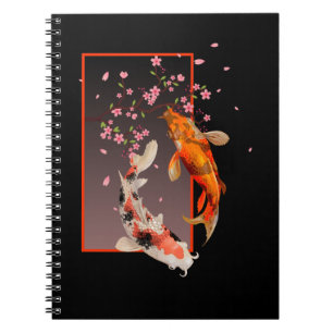 Carnet Poissons et fleurs japonais Koi