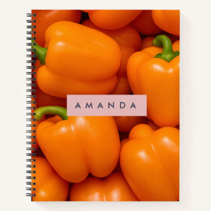 Carnet Poivron Orange Clair Vibrant Personnalisé