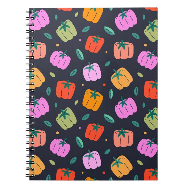 Carnet Poivrons Bell Légumes tirés à la main (Devant)