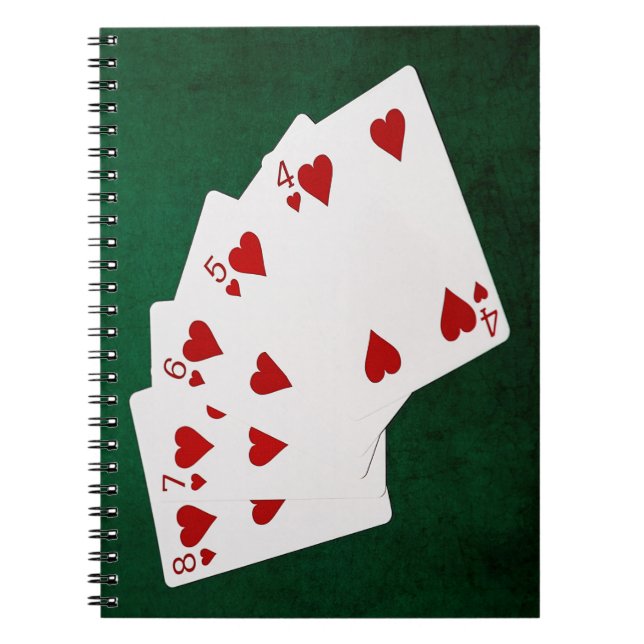 Carnet Poker Hands - Flush droit - Coeur (Devant)