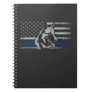 Carnet Police de la Ligne Bleue Mince Chien Belge Malinoi