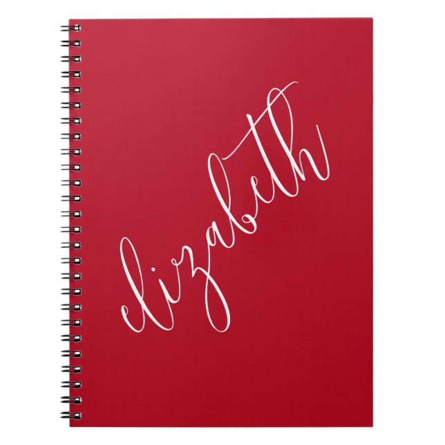 Carnet Police de script rouge et blanc écarlate Simple Él (Devant)