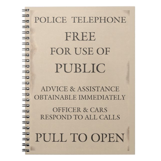 Carnet Police Public Call Phone Box Notice (Devant)