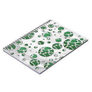 Carnet Polis Dot Vache vert et blanc Impression