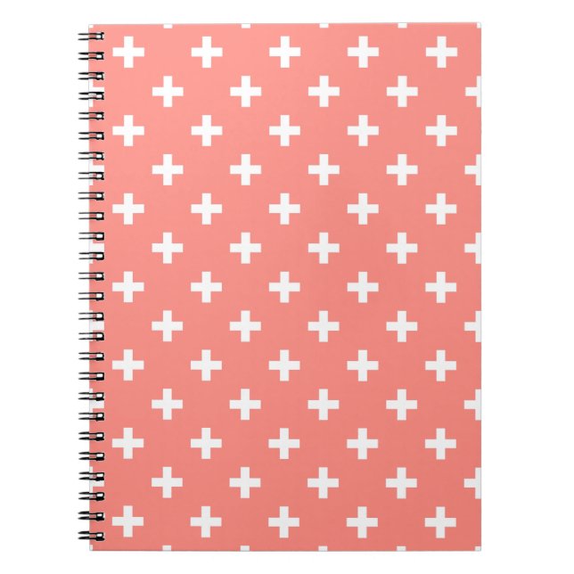 Carnet Polka blanche croise sur la pêche (Devant)