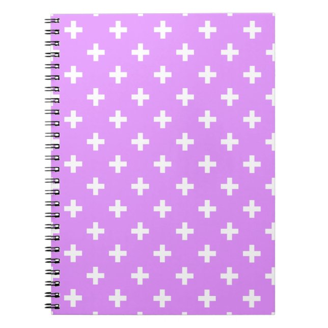 Carnet Polka blanche croise sur lilas (Devant)
