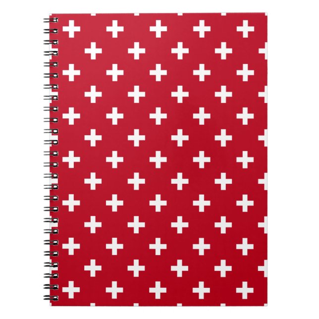 Carnet Polka blanche croise sur rouge (Devant)
