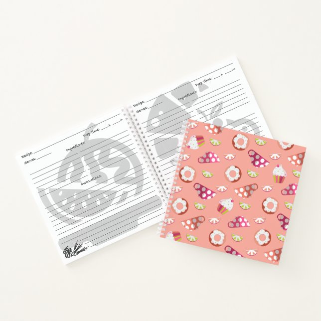 Carnet Polka Dot Cups Cakes Donuts Lemons Recette (Intérieur)