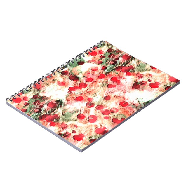 Carnet Polka Dot Grunge Rouge Rose (Côté gauche)