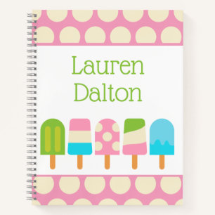 Carnet Polka Dot Popsicles Portable Spiral Personnalisé