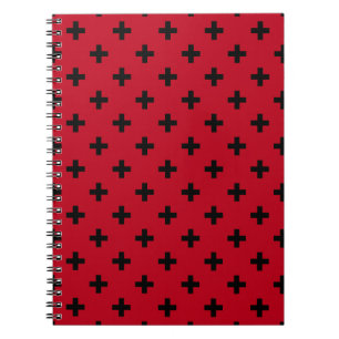 Carnet Polka noire croise sur rouge