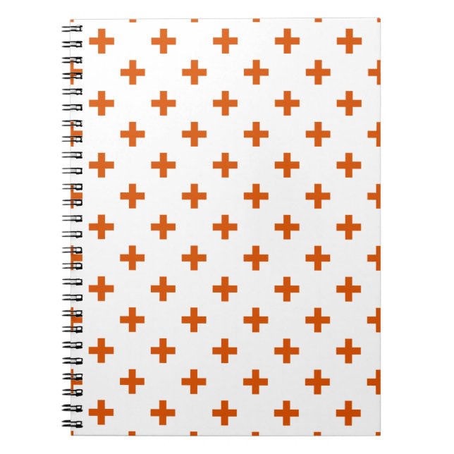 Carnet Polka orange croise sur blanc (Devant)