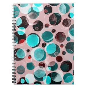 Carnet Polka point aquarelle, motif abstrait.