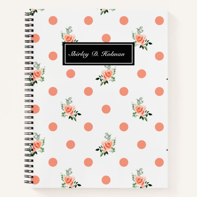 Carnet Polka rose et Rose (Devant)