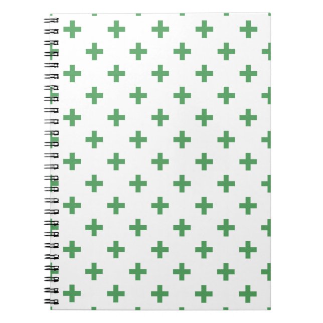 Carnet Polka verte croise sur blanc (Devant)