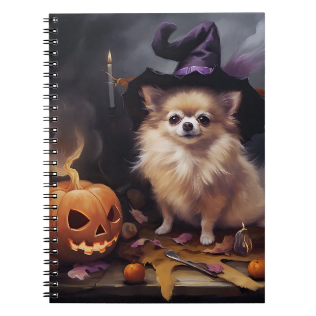 Carnet Pomeranian Citrouilles Halloween Épouvantable (Devant)