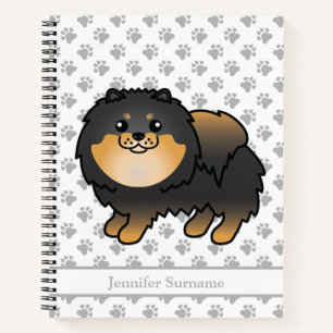 Carnet Pomeranian noir et feu Chien mignon & Texte person