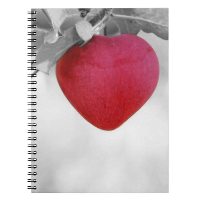 Carnet Pomme en forme de coeur rouge dramatique (Devant)