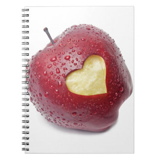 Carnet Pomme rouge fraîche avec un symbole en forme de