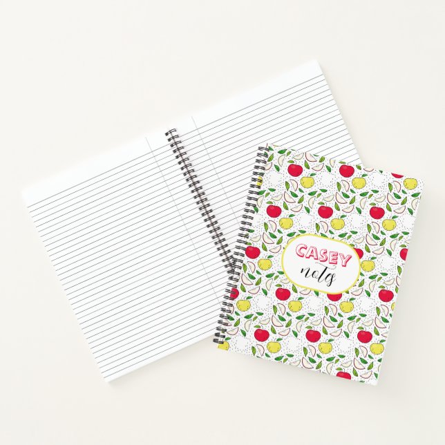 Carnet Pomme Rouge Jaune Vert Fruit Graphique Art Moderne (Intérieur)