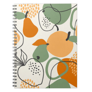 Carnet Pommes, poires : motif vintage sans soudure.
