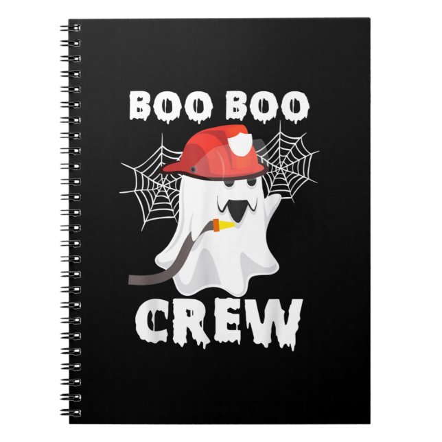 Carnet Pompier Boo Boo Crew Halloween fantôme pompier (Devant)