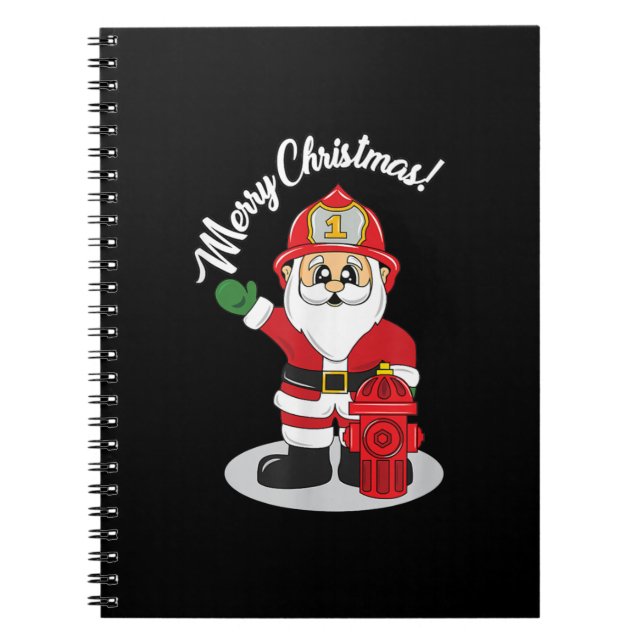 Carnet Pompier de Noël Père Noël hiver (Devant)