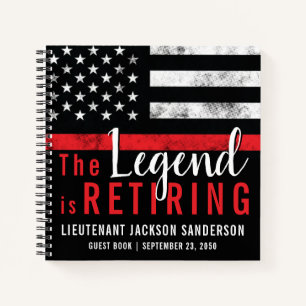 Carnet Pompier Retraite Ligne Rouge Drapeau pompier Invit