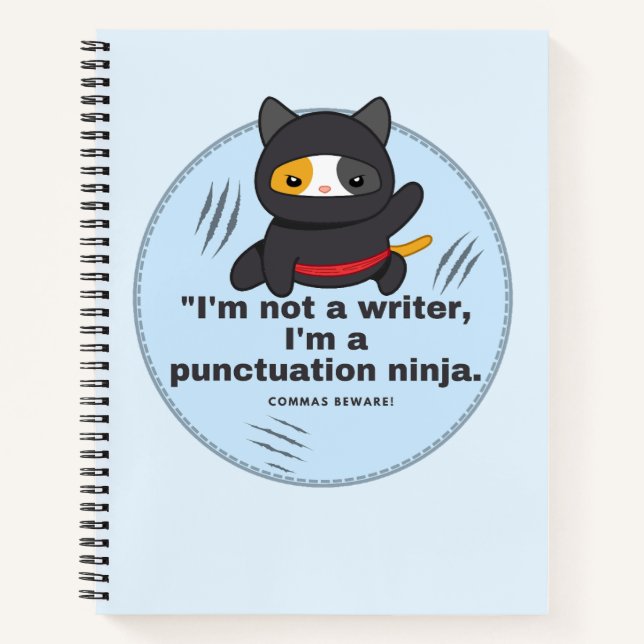 Carnet Ponctuation Ninja : bande dessinée de l'écrivain h (Devant)