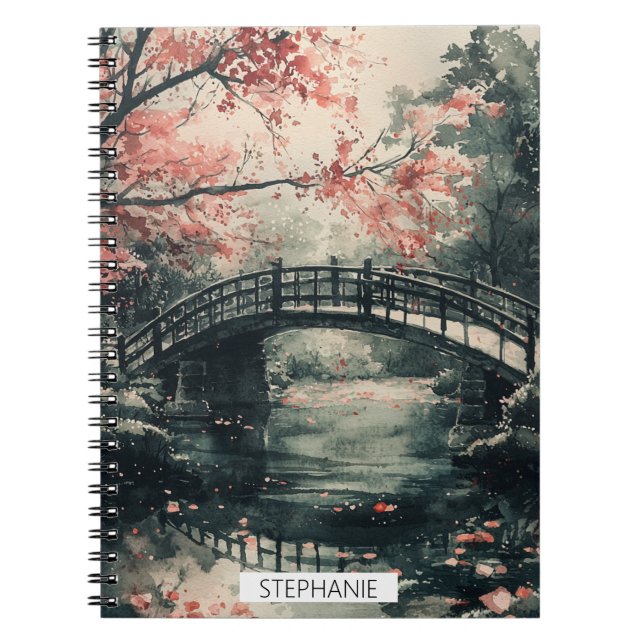 Carnet Pont Cherry Blossom Sumi-E Paysage (1) (Devant)