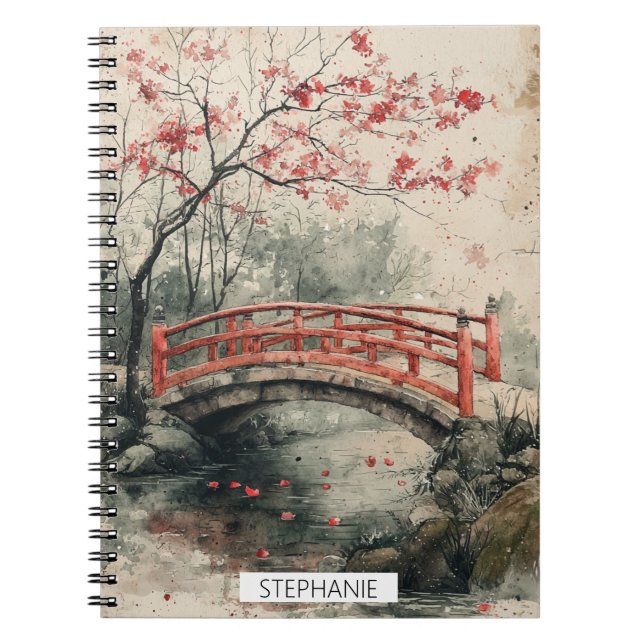 Carnet Pont Cherry Blossom Sumi-E Paysage (2) (Devant)