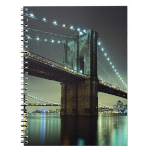 Carnet Pont de Brooklyn au pont de Manhattan de nuit