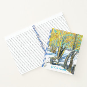 Carnet pont en hiver Peinture Watercol