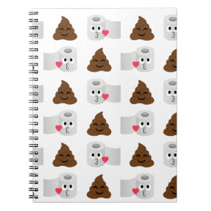 Carnet poop emoji and toilet tissue paper
